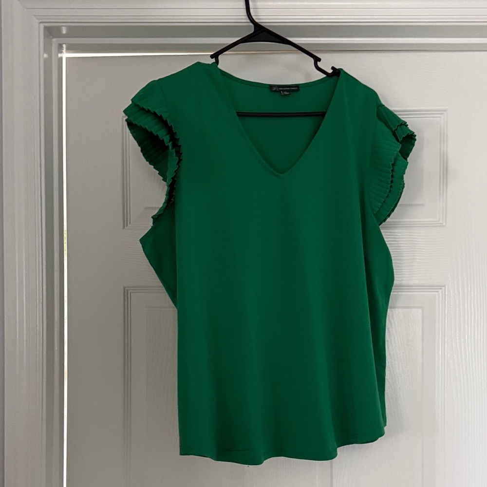 Adrianna Papell Emerald Ruffle Sleeve Blouse